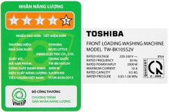 Máy giặt Toshiba Inverter 9.5 Kg TW-BK105S2V(WS)