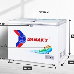 Tủ Đông SANAKY 1 ngăn đông 2 cánh mở dung tích thưc 270 lít VH-3699A1
