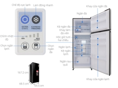 Tủ lạnh Sharp Inverter SJ-XP405PG-BK