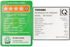 Tủ lạnh Toshiba Inverter 180 lít GR-B22VU UKG đen