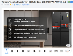 Tủ lạnh Toshiba Inverter 471 lít Multi Door GR-RF606WI-PMV(60)-AG