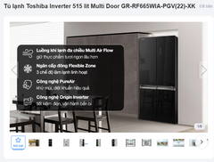 Tủ lạnh Toshiba Inverter 515 lít Multi Door GR-RF665WIA-PGV(22)-XK
