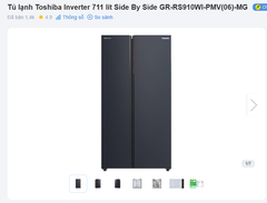 Tủ lạnh Toshiba Inverter 711 lít Side By Side GR-RS910WI-PMV(06)-MG