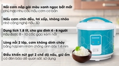 Nồi cơm nắp gài Sunhouse 1.8 lít SHD8622