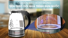 Bình đun siêu tốc thủy tinh Sunhouse 1.7 lít SHD1217 Đen