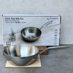 Chảo lẩu inox Kaiyo có vung kính size 26cm CKOVK26