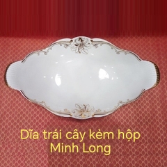 Dĩa trái cây Đài Cát trang trí hoa gốm sứ Minh Long
