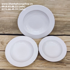 dĩa súp sứ Minh Long - dĩa súp sứ trắng Minh Long