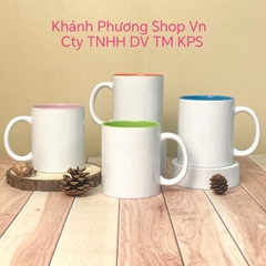 Ly sứ tráng lòng tráng màu cực xinh 360ml - ly sứ trắng
