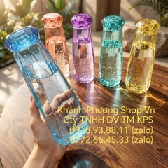 Bình nước thủy tinh nhiều màu 500ml - bình nước thủy tinh 500ml
