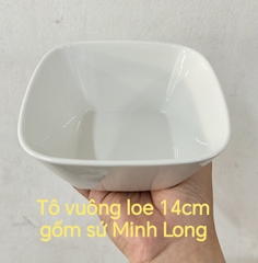 Combo 3 tô vuông loe 14cm gốm sứ Minh Long