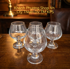 Bộ 4 ly thủy tinh uống rượu Cognac 265ml - ly thủy tinh uống rượu