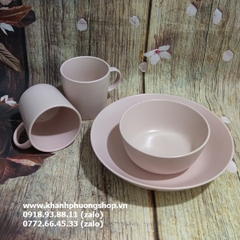 ly sứ tráng men cao cấp màu hồng phấn - ly sứ uống nước màu hồng