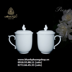 ly sứ có nắp Minh Long 0.3L - ca trà có nắp đậy sứ Minh Long