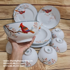bộ tô chén dĩa Quả Đầu Mùa sứ Minh Long 16 món - bộ bàn ăn quả đầu mùa sứ minh long