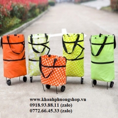 túi kéo đi chợ gấp gọn - giỏ kéo đi chợ