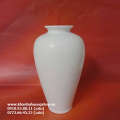 Bình hoa sứ Minh Long cao 25cm - bình hoa sứ trắng minh long 25cm
