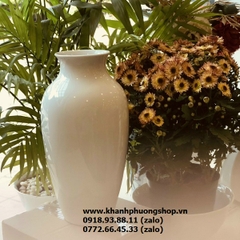Bình hoa sứ trắng Minh Long nhiều kích thước - bình cắm hoa sứ Minh Long