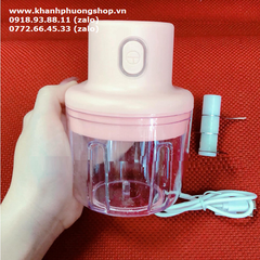 máy xay rau củ mini xài pin - máy xay tỏi ớt mini
