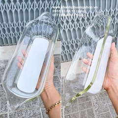 khay nướng thủy tinh 1300ml - khay thủy tinh 1300ml