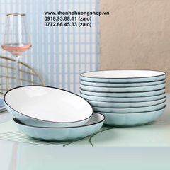 dĩa sứ xanh biển - dĩa sứ đẹp - dĩa sứ