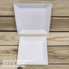 dĩa sứ vuông lòng sâu Minh Long - dĩa vuông sứ Minh Long