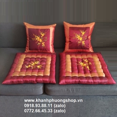 nệm lót ghế gỗ - gối tựa lưng ghế gỗ