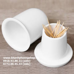 hũ đựng tăm sứ Minh Long - hủ tăm sứ Minh Long