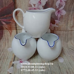 gàu rót sốt sứ Minh Long viền xanh dương dung tích 220ml - rót sốt sứ minh long viền xanh