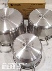 nồi inox 3 đáy Elmich xài bếp từ - nồi inox 3 đáy xài bếp từ