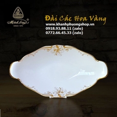 dĩa đựng trái cây đài cát hoa vàng sứ Minh Long - dĩa trái cây sứ Minh Long