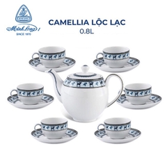 bộ ấm trà Camellia Lộc Lạc 0.8L sứ Minh Long - bộ ấm trà Lộc Lạc 0.8L sứ Minh Long