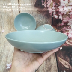 bộ chén tô dĩa sứ màu xanh pastel - bộ chén tô dĩa gốm sứ dày đẹp
