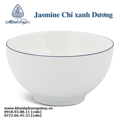 tô sứ Minh Long viền chỉ xanh dương - tô sứ trắng Minh Long viền chỉ xanh