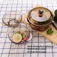 nồi thuỷ tinh có nắp 1L - thố thuỷ tinh có nắp 1L