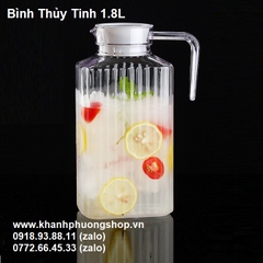 bình đựng nước thủy tinh 1.8L - bình thủy tinh đựng nước