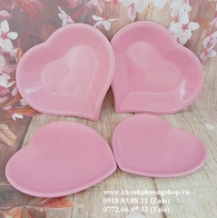 Dĩa sứ hình trái tim màu hồng pastel siêu đẹp - đĩa sứ hình trái tim