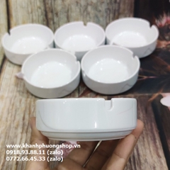 gạt tàn thuốc tròn sứ Minh Long - gạt tàn thuốc tròn bằng sứ