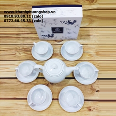 bộ ấm trà sứ minh long Camellia trắng - bộ ấm trà gốm sứ Minh Long