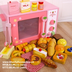 bộ đồ chơi nướng bánh gỗ cho bé - đồ chơi gỗ máy nướng bánh cho bé