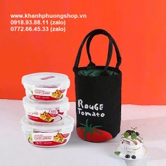 Bộ 3 hộp thủy tinh Lock&Lock kèm túi giữ nhiệt