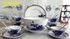 bộ chén tô dĩa sứ Minh Long Hoàng Cung Sen Vàng 21 món - bộ chén tô dĩa sứ Minh Long