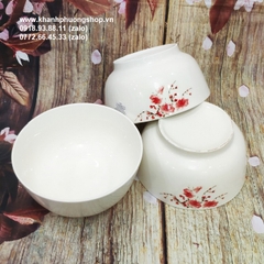 bộ chén sứ hoa đào - bộ chén sứ