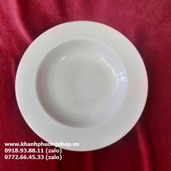 dĩa súp sứ Minh Long - dĩa súp sứ trắng Minh Long