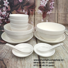 bộ chén tô dĩa sứ - bộ chén tô dĩa sứ trắng