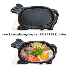 chảo gang bò né - chảo gang bò bít tết