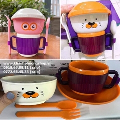 bộ muỗng tô dĩa cho bé ăn dặm - bộ đồ ăn dặm cho bé