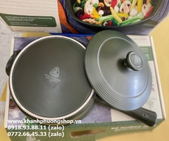 chảo sứ Minh Long có nắp đậy - chảo sứ minh long 27cm có nắp