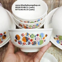 bộ chén sứ hình cá - bộ chén cơm sứ hình cá đẹp