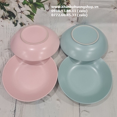 dĩa sứ tráng men cao cấp màu pastel - dĩa sứ tráng men cao cấp